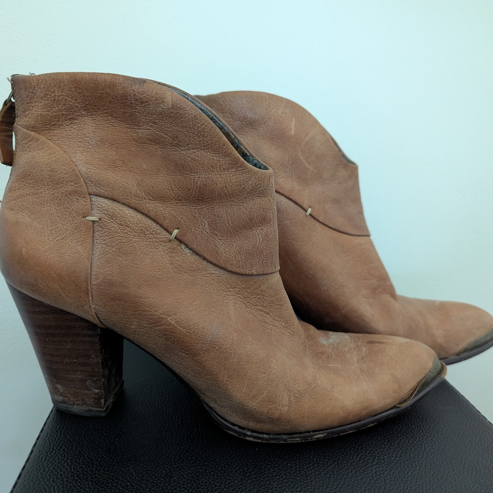 Leather Cowboy Cowgirl Heel Boots